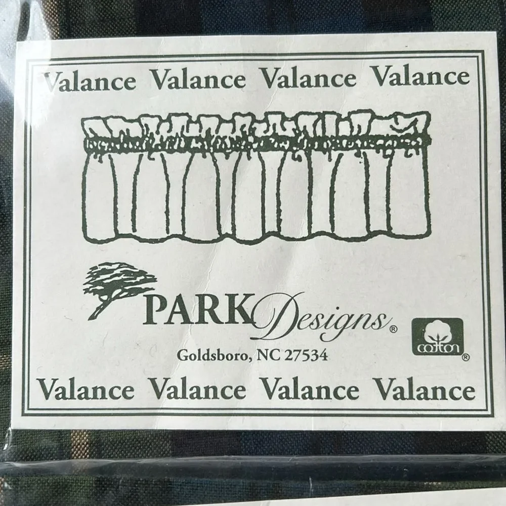 Park Designs Plaid Valance Set of Three New in packaging.